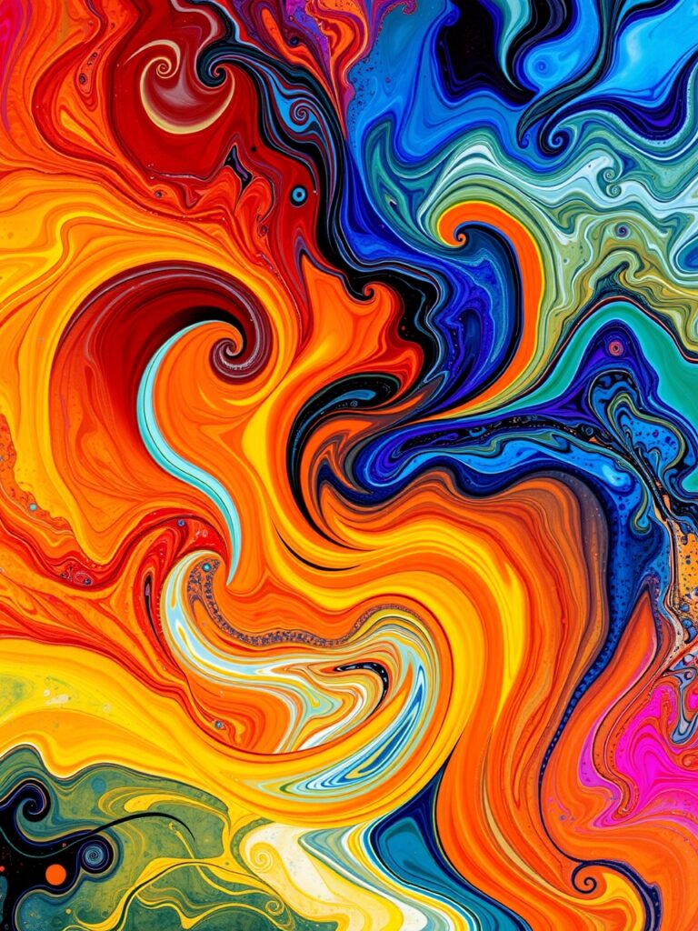 Colorful Waves of Abstract Emotion – free AI stock image
