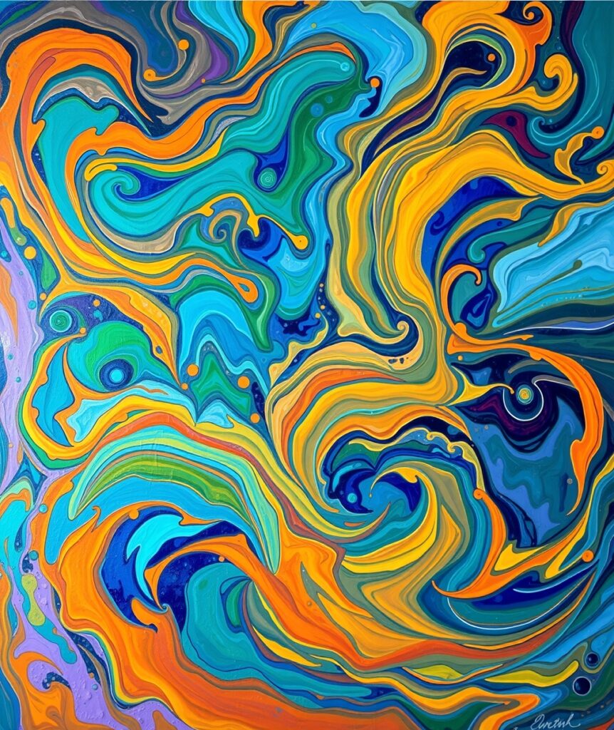 Colorful Waves of Abstract Emotions – free AI stock image