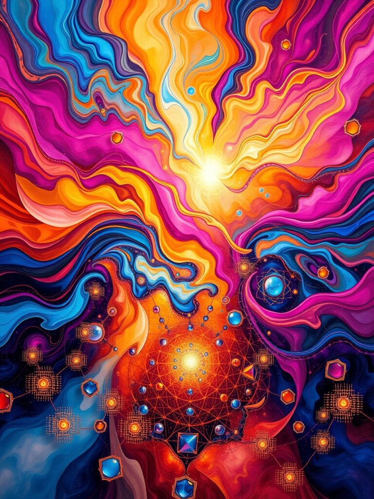Colorful Waves of Abstract Energy – free AI stock image