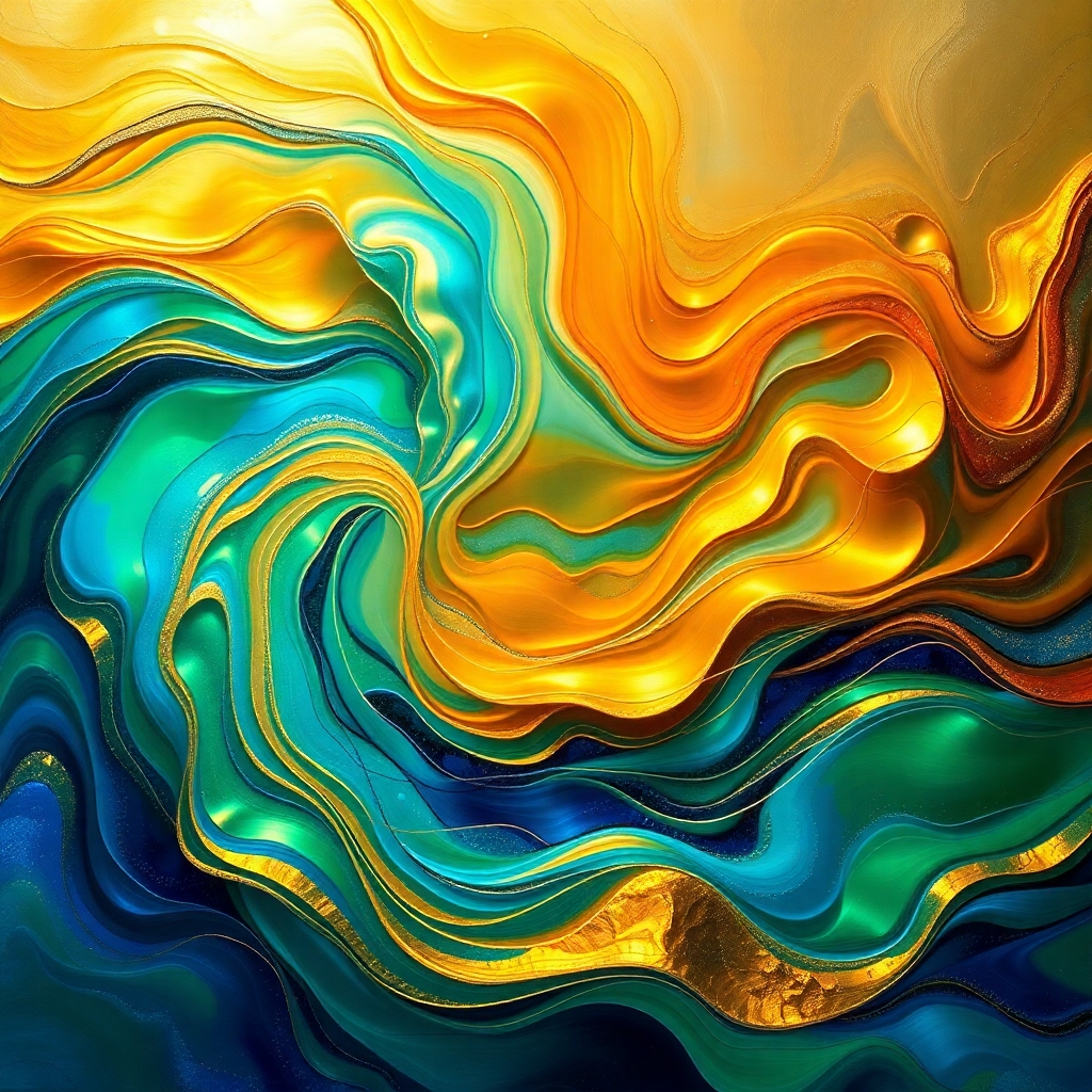 Colorful Waves of Abstract Expression – free AI stock image