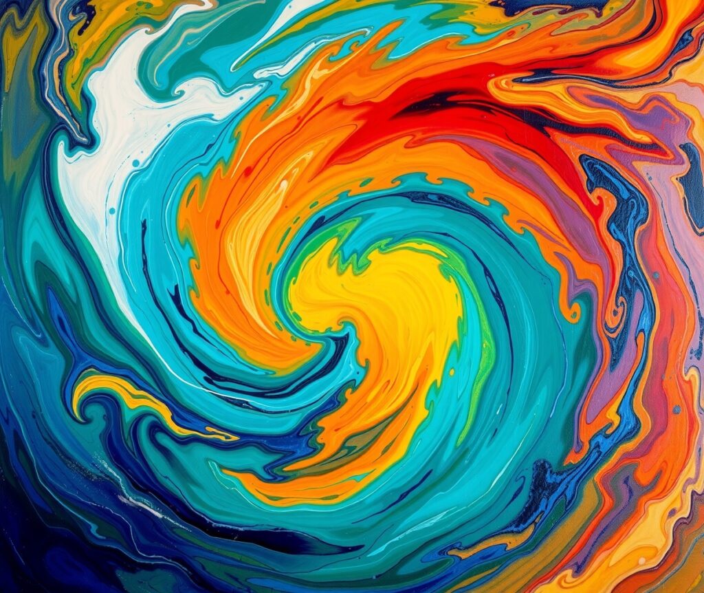 Colorful Waves of Abstract Expression – free AI stock image