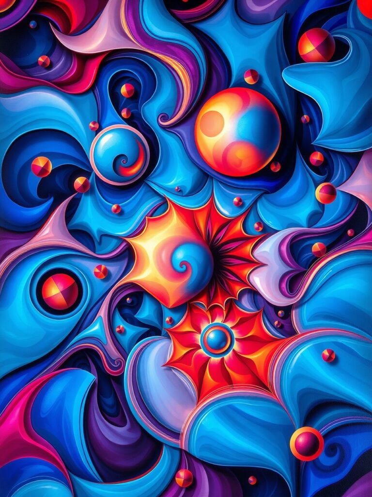 Colorful Waves of Abstract Geometry – free AI stock image