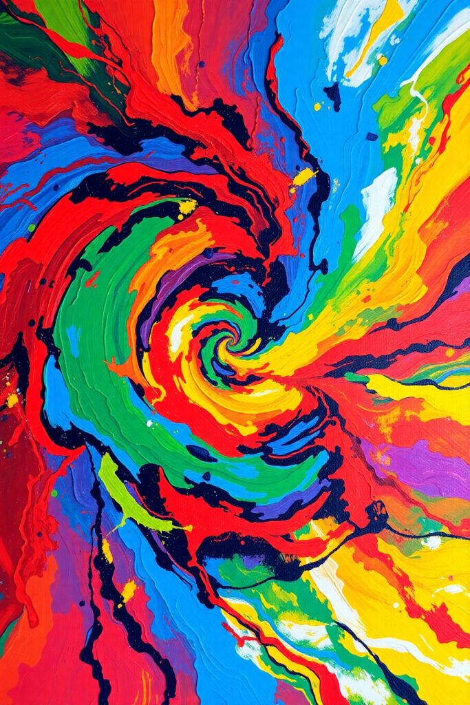 Colorful Waves of Abstract Imagination – free AI stock image