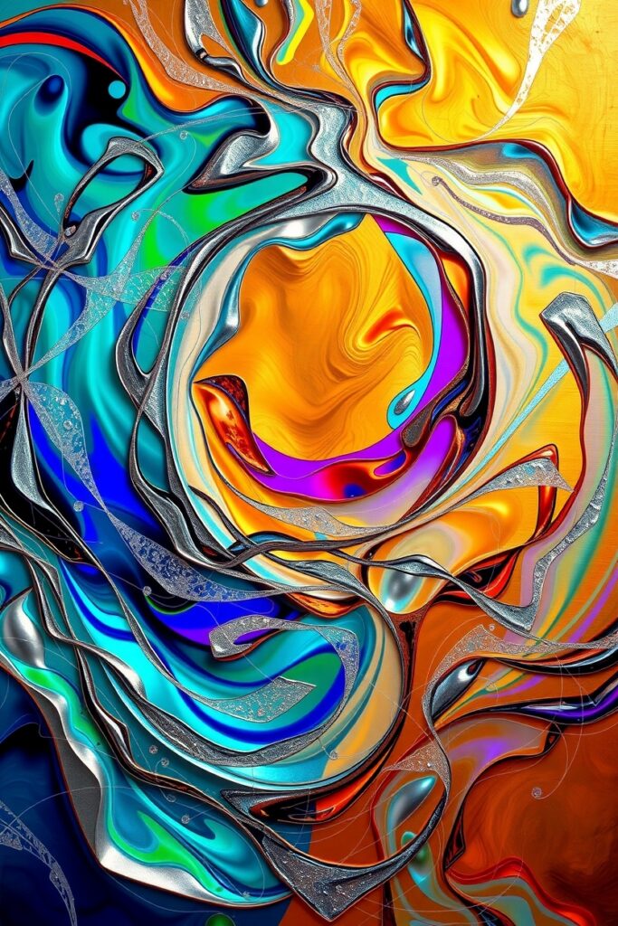 Colorful Waves of Abstract Motion – free AI stock image