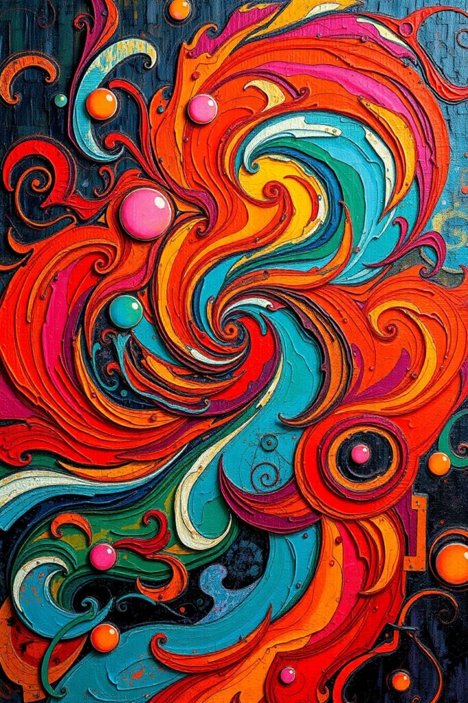 Colorful Waves of Abstract Patterns – free AI stock image