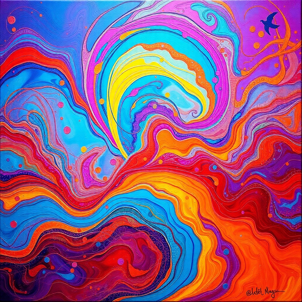 Colorful Waves of Abstract Patterns – free AI stock image