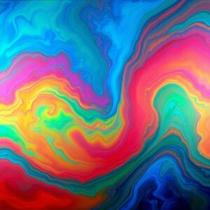 Colorful Waves of Chaotic Memory – free AI stock image