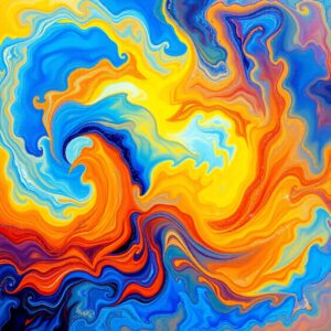 Colorful Waves of Emotion and Thought – free AI stock image