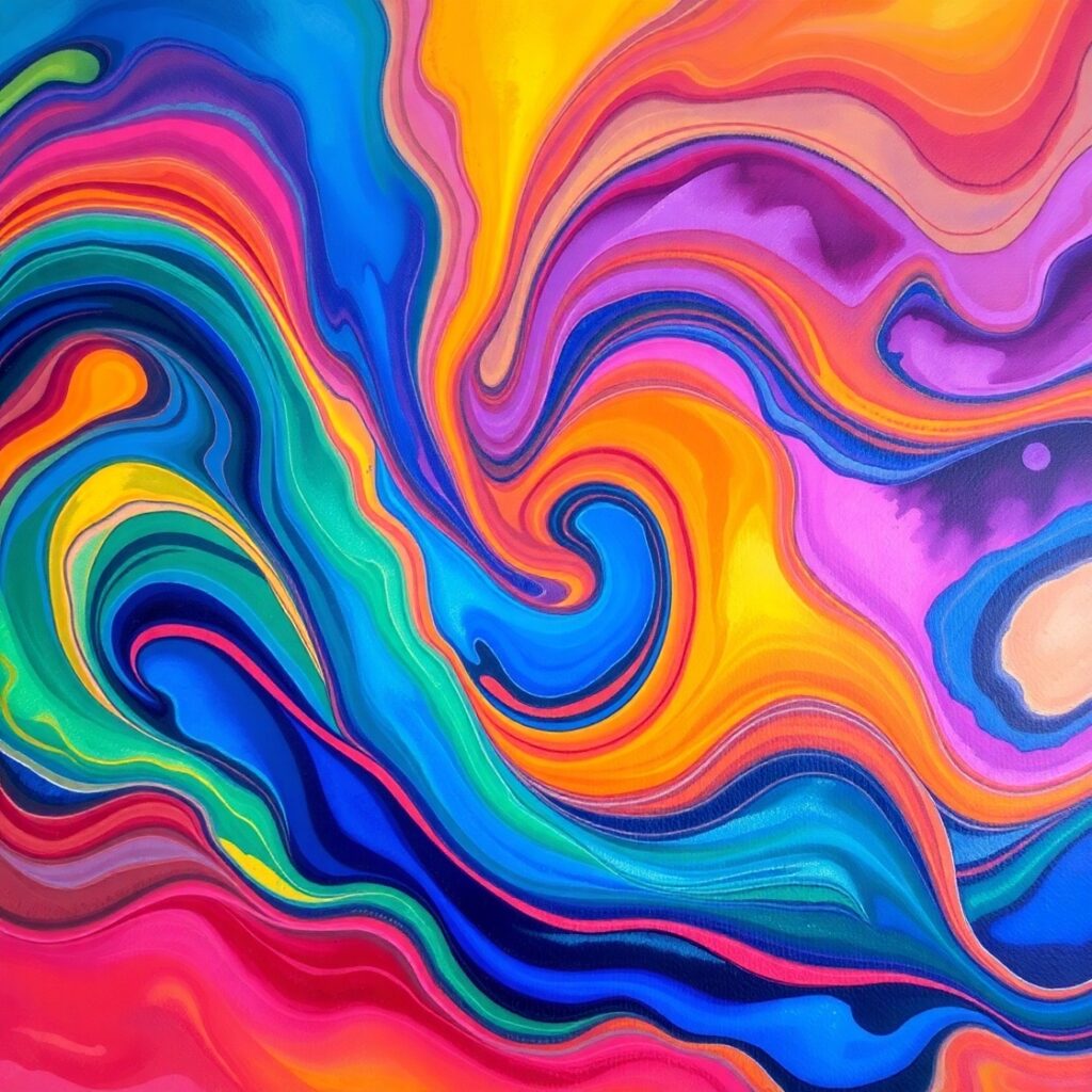 Colorful Waves of Emotion in Abstract Art – free AI stock image