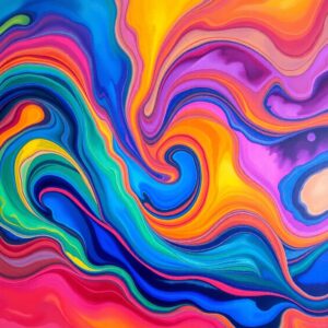 Colorful Waves of Emotion in Abstract Art – free AI stock image