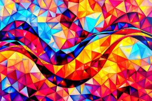 Colorful Waves of Geometric Patterns – free AI stock image