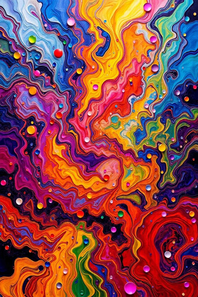 Colorful Whirls of Abstract Expression – free AI stock image
