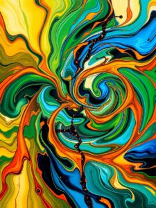 Colorful Whirls of Abstract Formations – free AI stock image