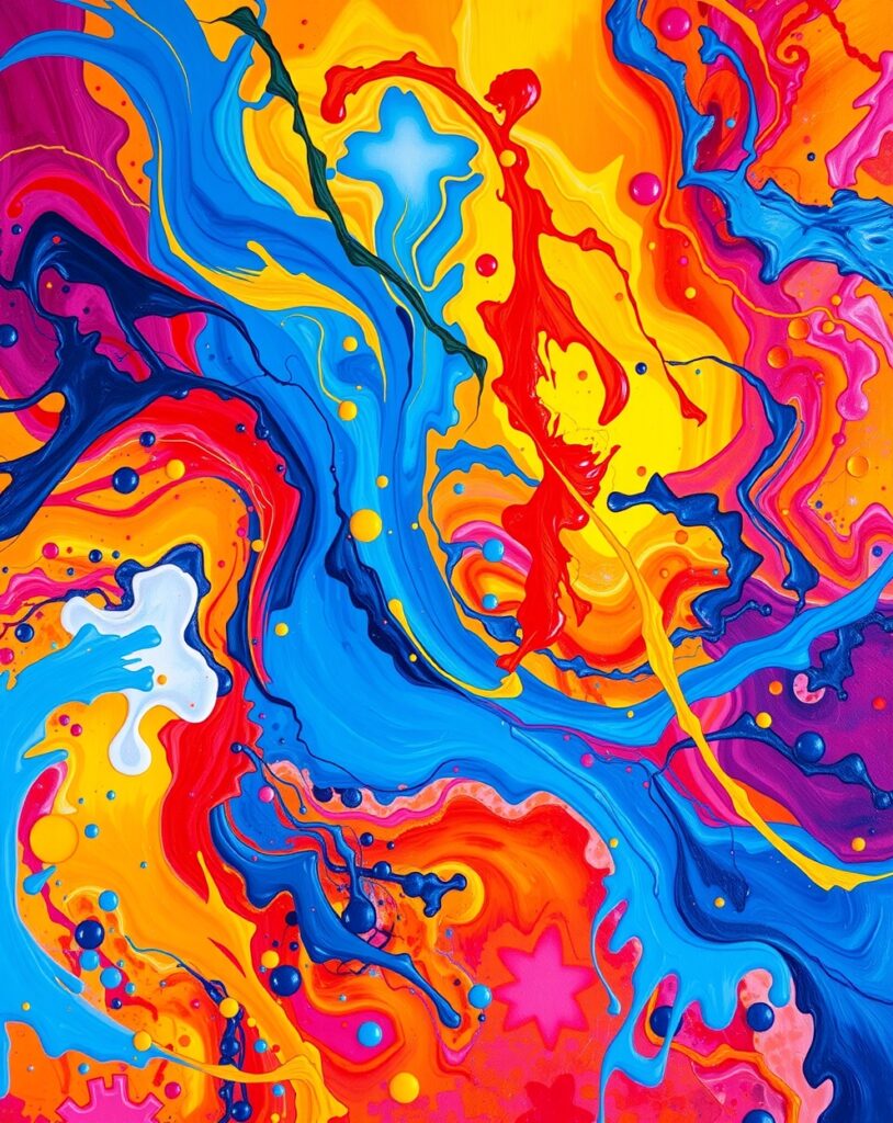 Colorful Whirls of Abstract Imagination – free AI stock image