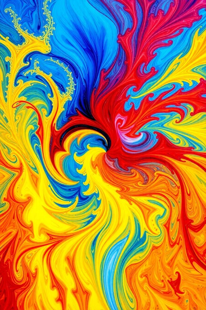 Colorful Whirls of Abstract Imagination – free AI stock image