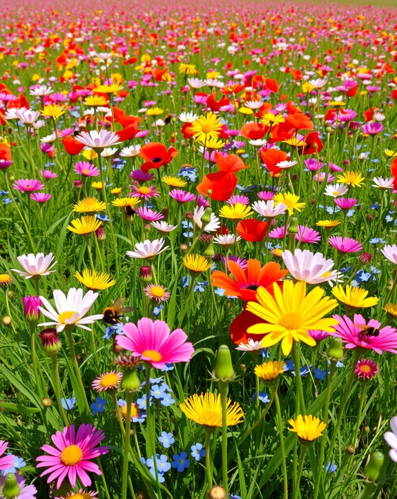 Colorful Wildflower Meadow in Spring – free AI stock image