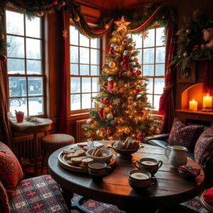 Colorful Winter Holidays Celebration – free AI stock image