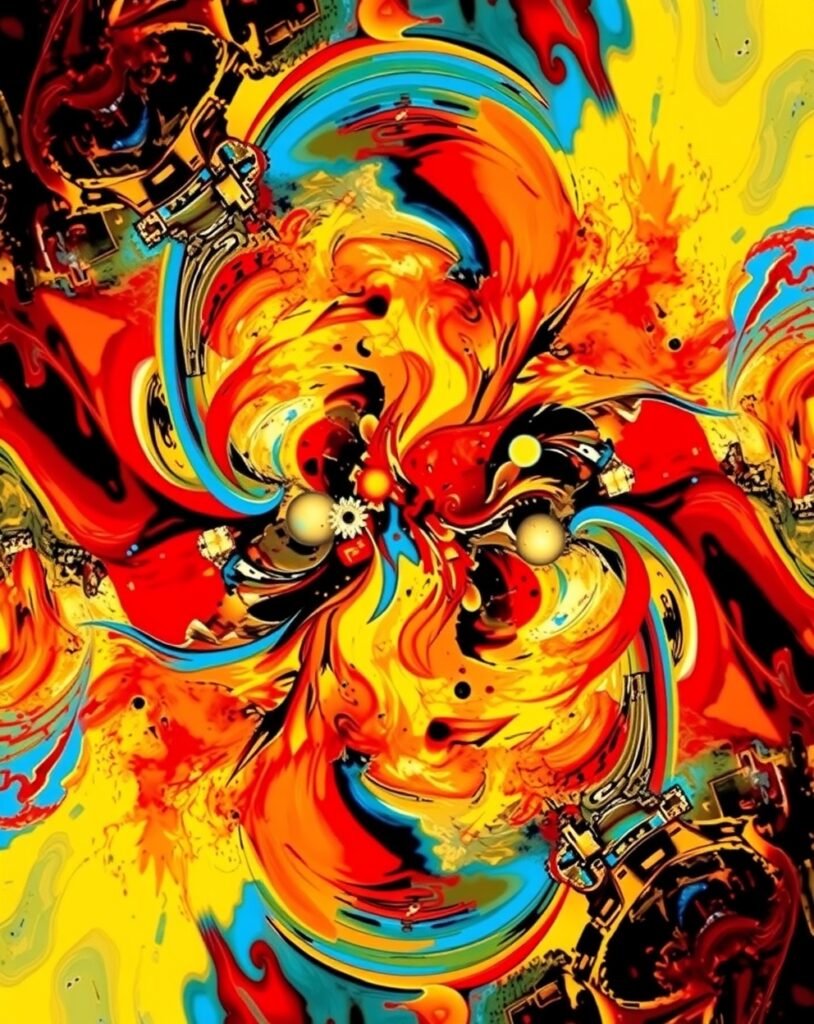 Colors and Shapes in Vibrant Chaos – free AI stock image