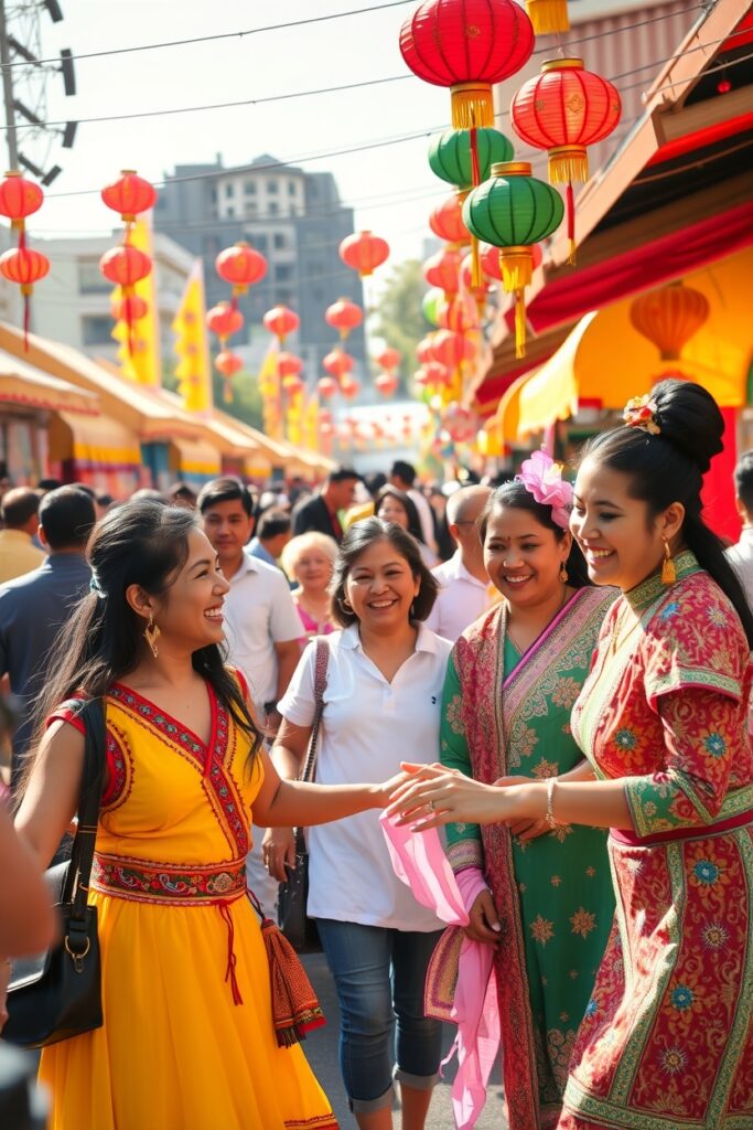 Community Gathering at a Vibrant Festival – free AI stock image