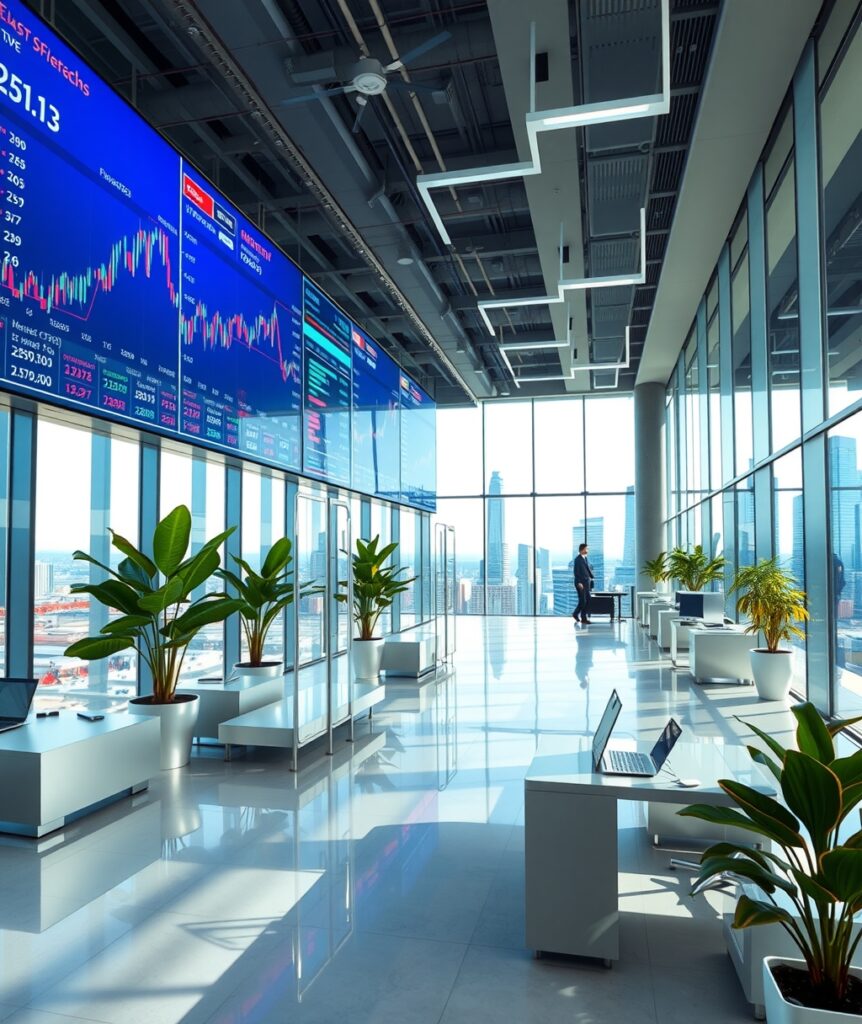Corporate Office with Modern Technology Setup – free AI stock image