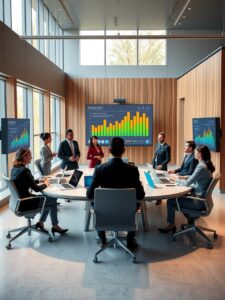 Corporate Team Meeting in Modern Office Space – free AI stock image