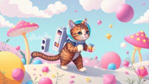Cosmic Cat Adventures – free AI stock image