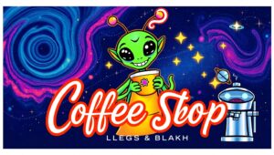 Cosmic Coffee Shop Logo Design – free AI stock image