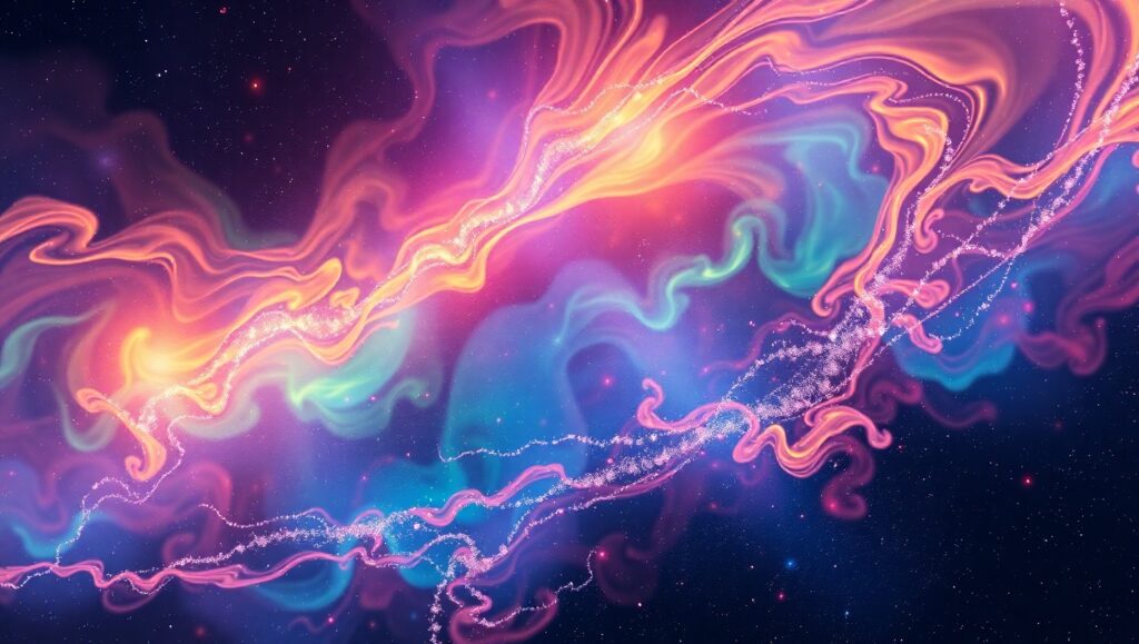 Cosmic Dance of Color – free AI stock image