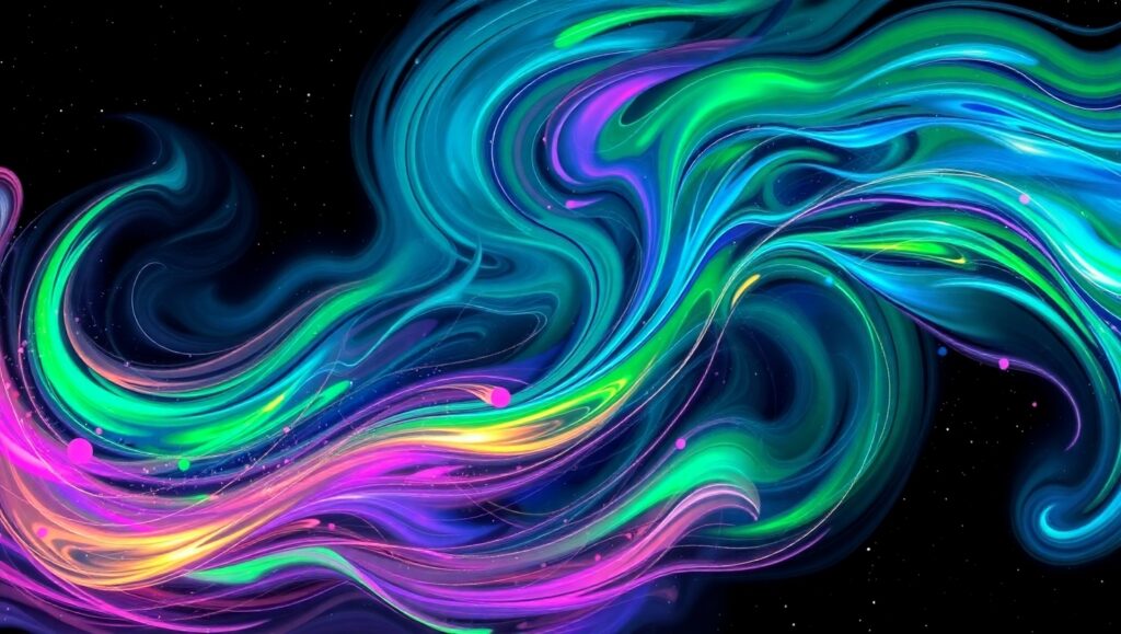 Cosmic Dance of Colors – free AI stock image