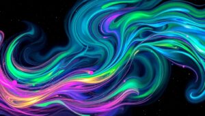Cosmic Dance of Colors – free AI stock image