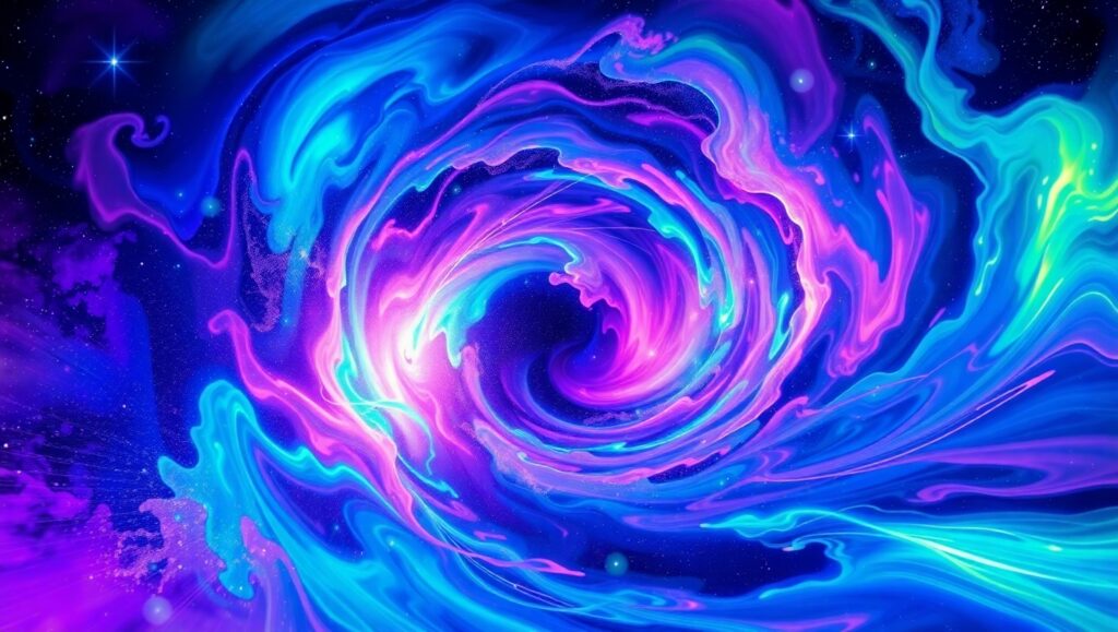 Cosmic Dance of Colors – free AI stock image