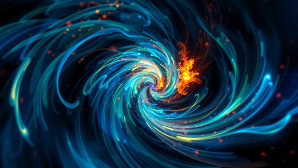 Cosmic Dance of Colors – free AI stock image
