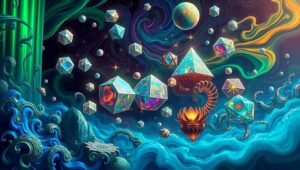 Cosmic Geometry Meets Nature – free AI stock image