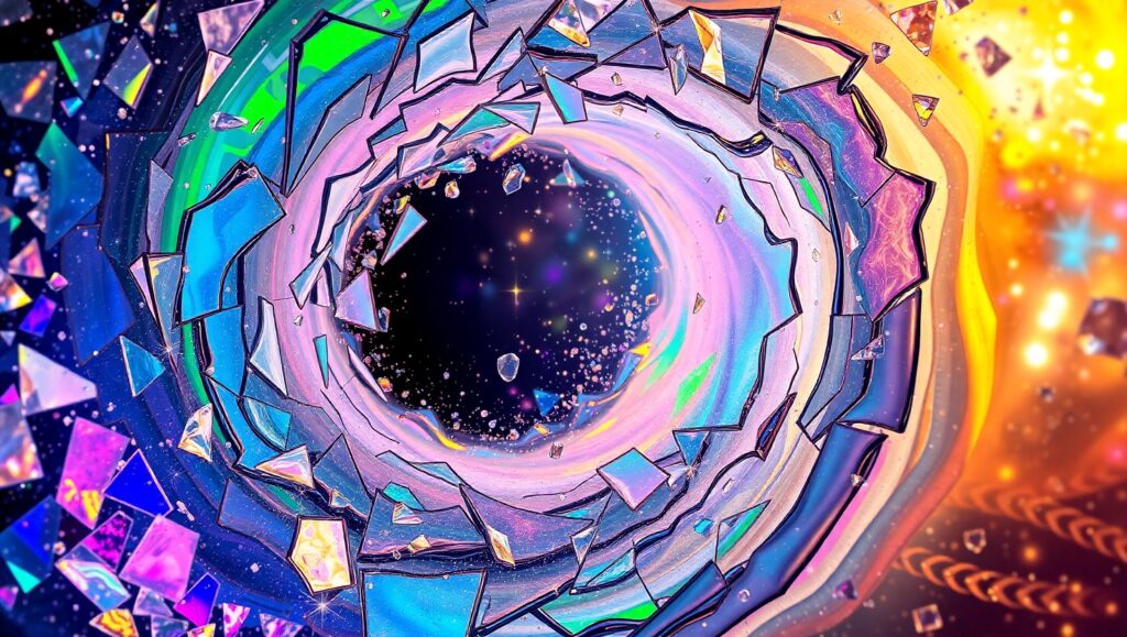 Cosmic Shards of Color – free AI stock image
