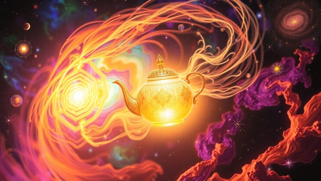 Cosmic Teapot Dreamscape – free AI stock image