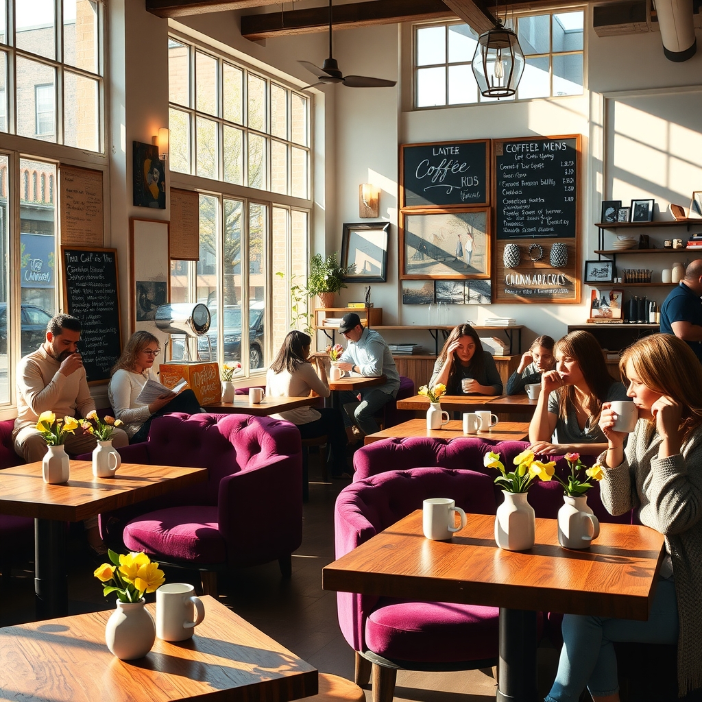 Cozy Coffee Shop Lifestyle Scene – free AI stock image