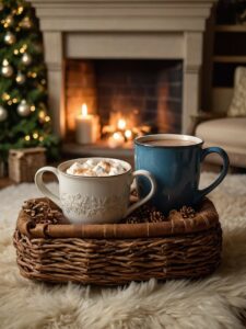 A Cozy Family Gathering Around the Fireplace – free AI stock image