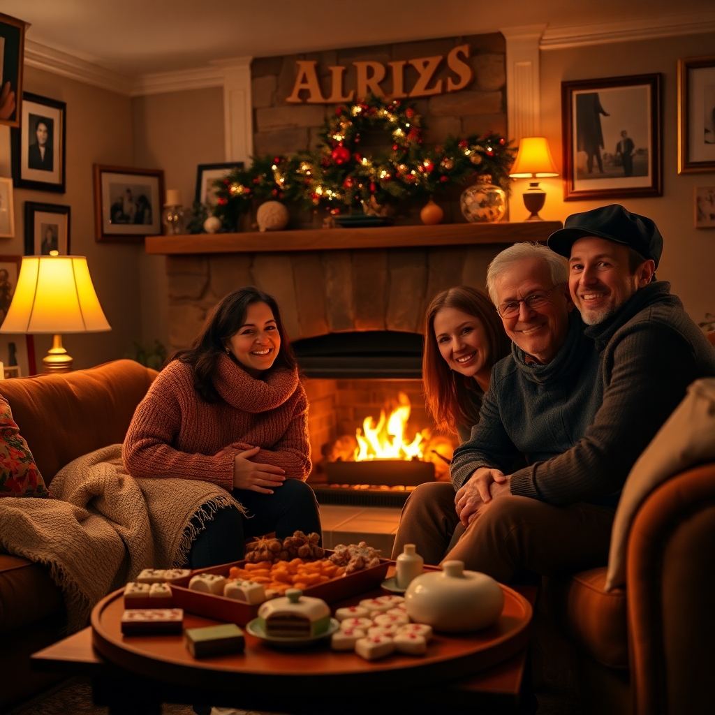 A Cozy Family Gathering Around the Fire – free AI stock image