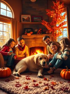 A Cozy Family Gathering in Autumn – free AI stock image