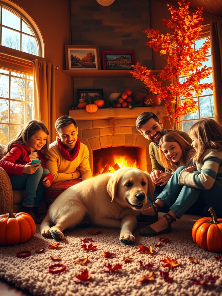 A Cozy Family Gathering in Autumn – free AI stock image