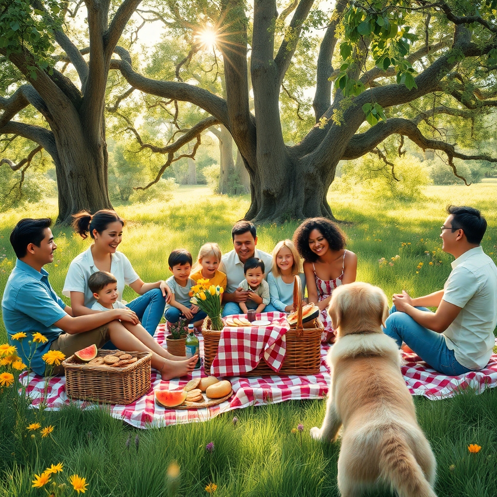 A Cozy Family Gathering in Nature – free AI stock image
