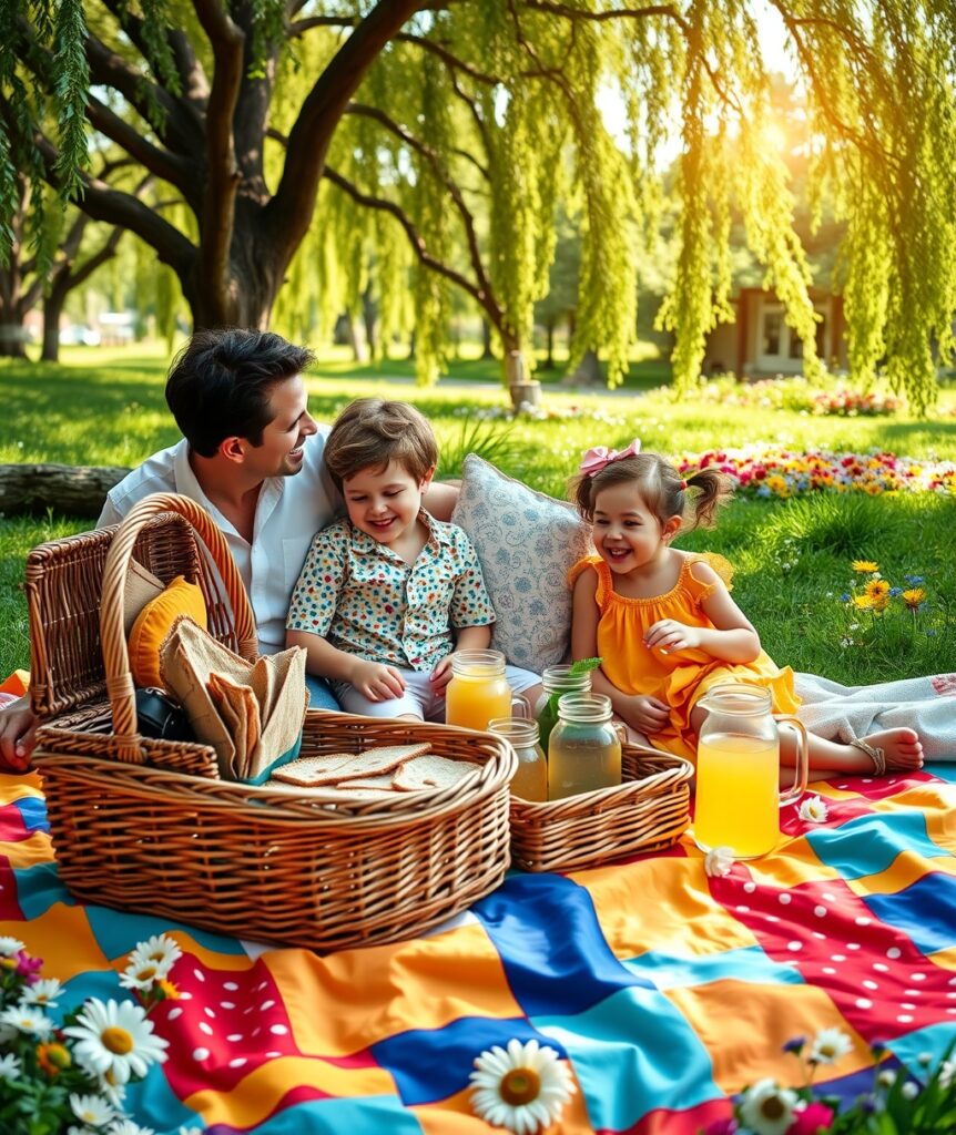 A Cozy Family Gathering in the Park – free AI stock image
