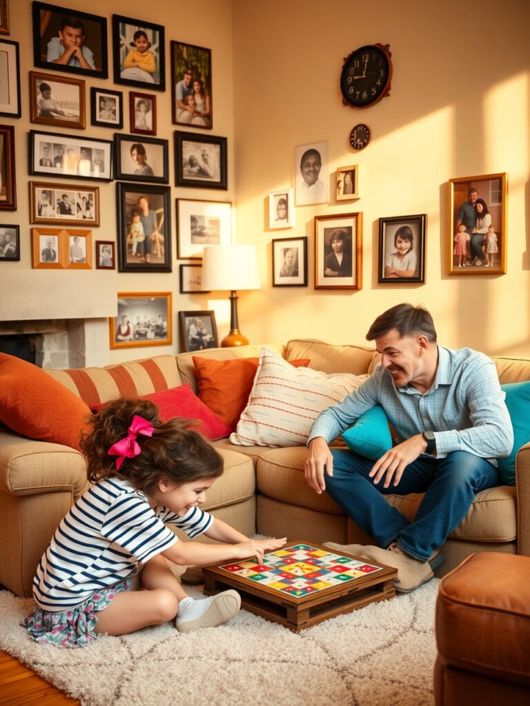 A Cozy Family Gathering in the Living Room – free AI stock image