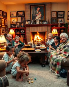 A Cozy Family Gathering in the Living Room – free AI stock image