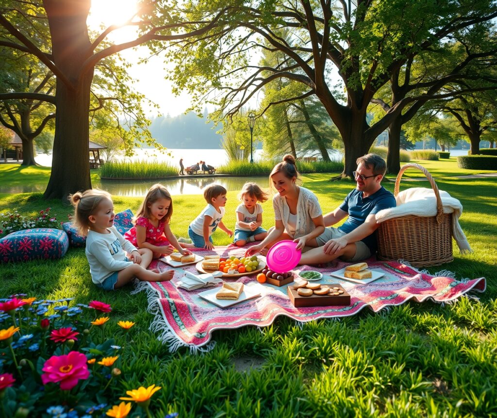 A Cozy Family Picnic in the Park – free AI stock image