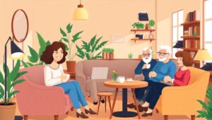 Cozy Flat Design Coffee Shop – free AI stock image