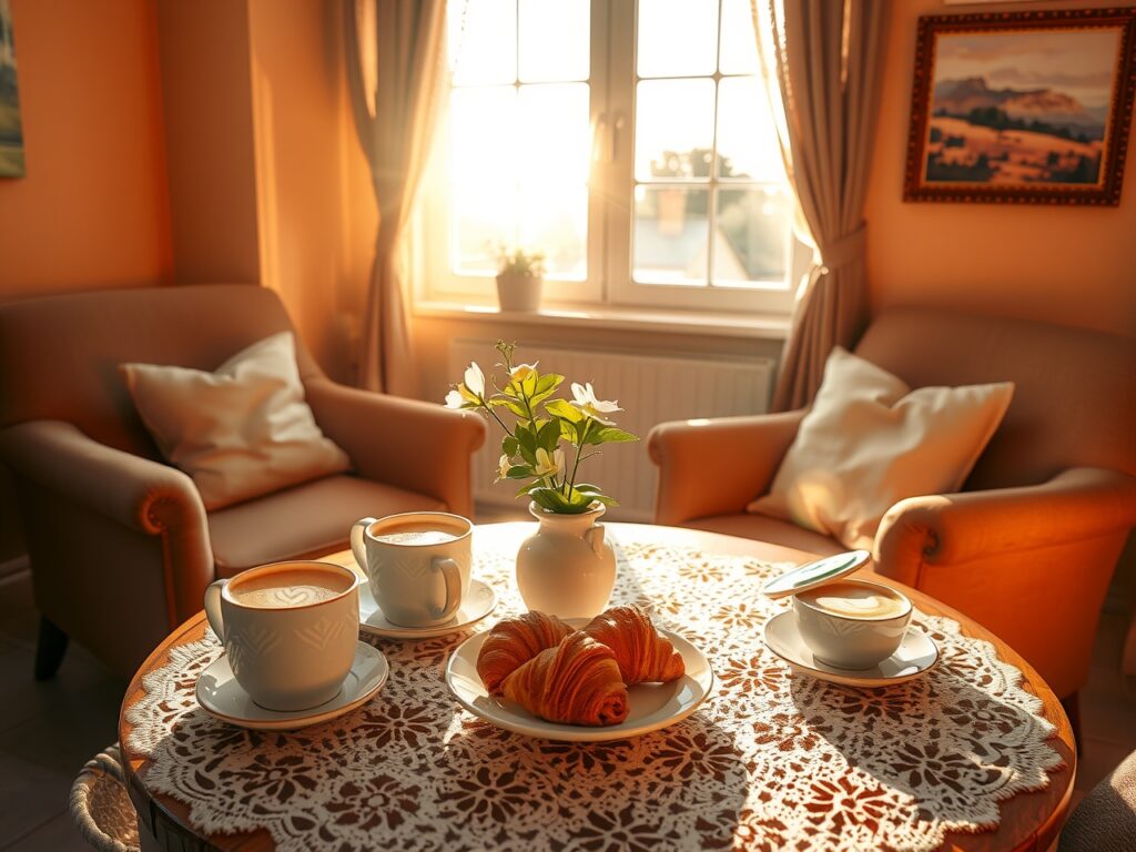 A Cozy Home Café Experience at Sunrise – free AI stock image