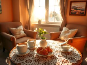 A Cozy Home Café Experience at Sunrise – free AI stock image