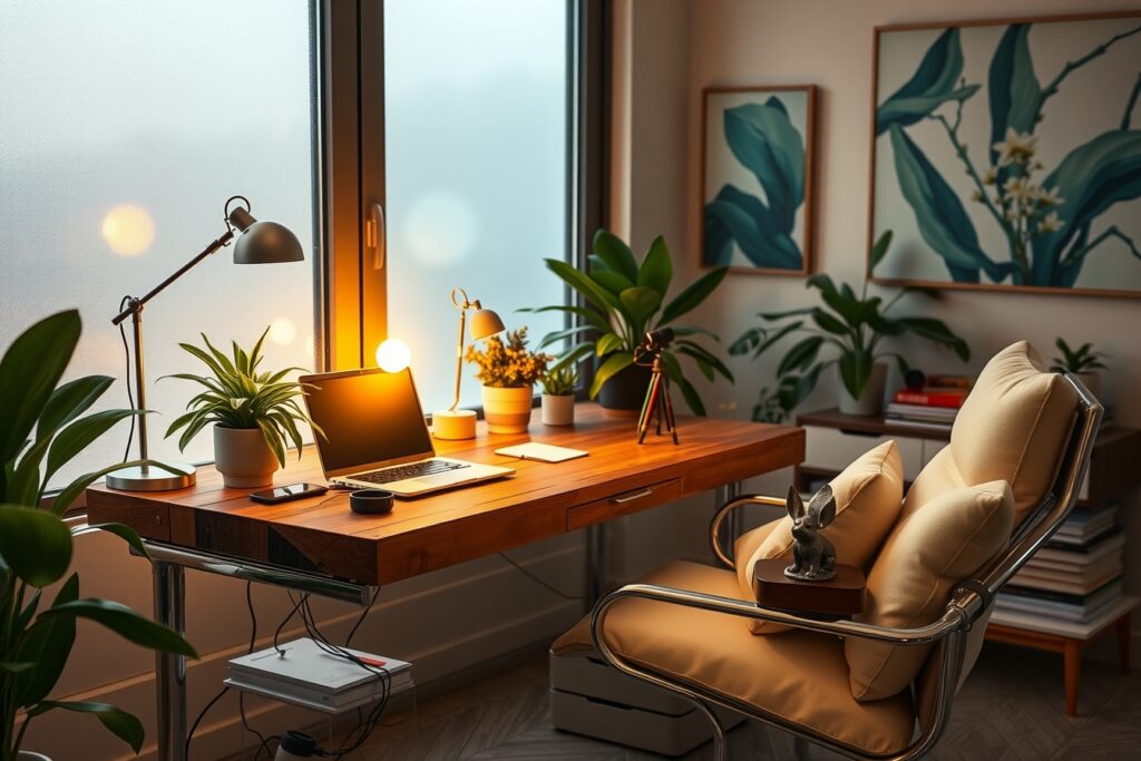 Cozy Home Office for Remote Work – free AI stock image