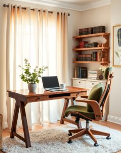 Cozy Home Office with Personal Touches – free AI stock image
